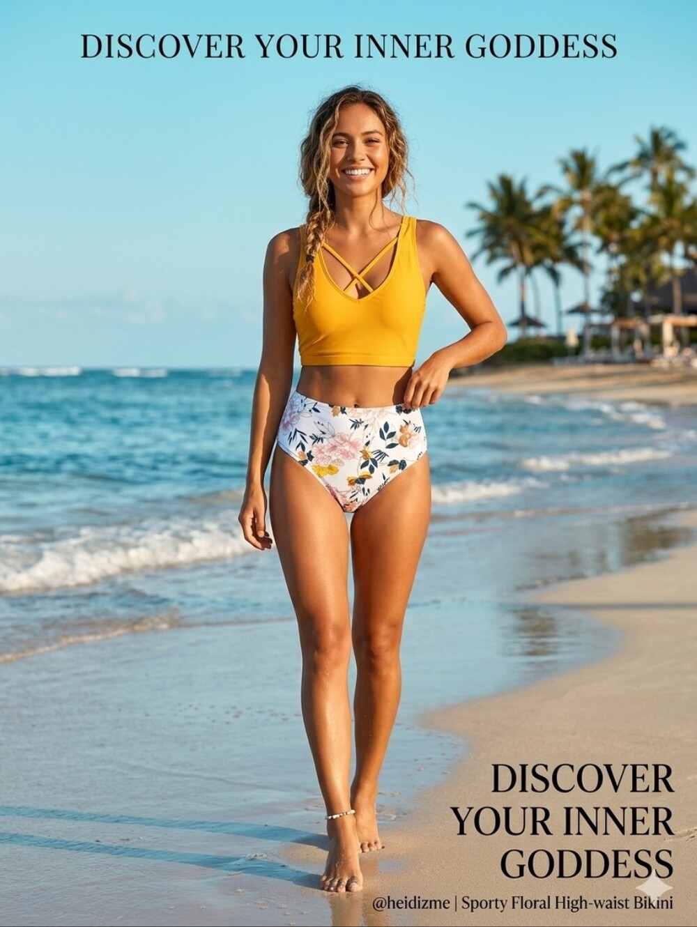 Sporty Floral 😺High-waist Bikini Set😆